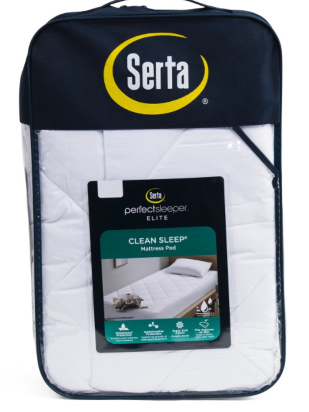 SERTA Clean Sleep Elite White Mattress Pad